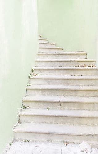 Up The Old Stairs Minimalist Print