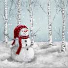 Snowman with Hat Art Print