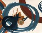 Gold Spot Blue Flow Art Print