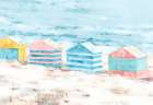 Striped Cabanas Muted Art Print