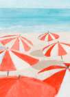 Umbrellas To The  Sea I Art Print