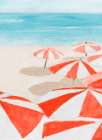 Umbrellas To The  Sea II Art Print