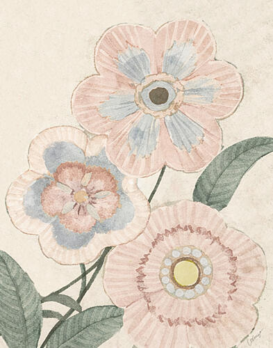 Happy Pink Floral I Art Print