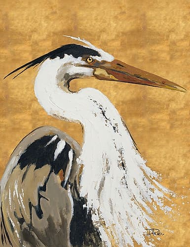 Heron Beauty on Gold Art Print