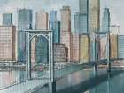 NY City in Blues and Pinks Art Print