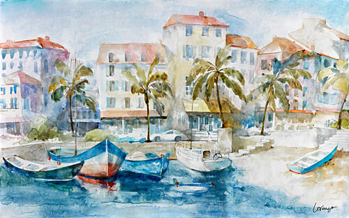 Coastal Town Art Print