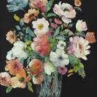 Pop of Assorted Florals on Black Art Print
