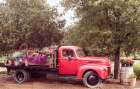 Red Truck With Flowers Art Print