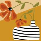 Black Striped Vase