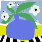 White Flowers In Purple Vase Art Print