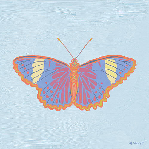 Butterfly on Blue Art Print