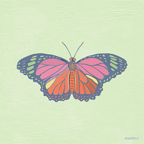 Butterfly on Green Art Print