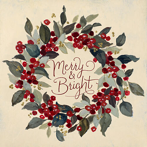 Woodland Berry Wreath Art Print