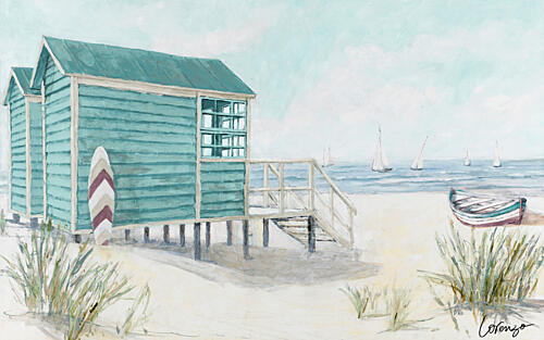 Beach Cabins Fun Times Art Print