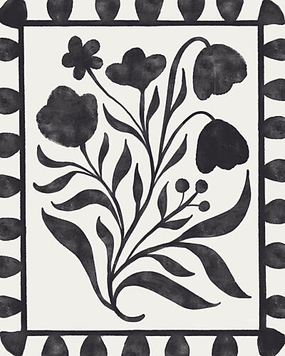Floral Pop on White I Art Print