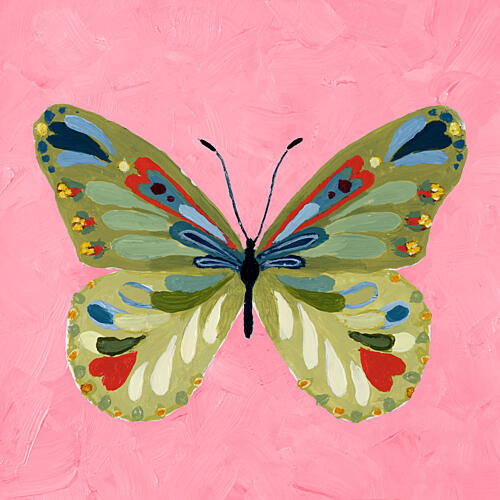 Butterfly on Pink Art Print