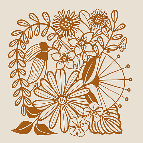 Sketched Floral Art Print by Louise Lucas