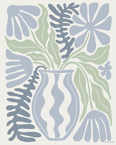 Calming Floral Blue Art Print by Louise Lucas