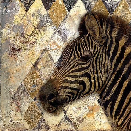 Golden Safari I (Zebra) Wildlife Print