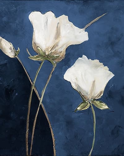 Blooms On Blue Art Print