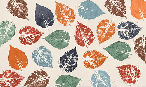 Otono Leaf Scatter Pattern II Art Print