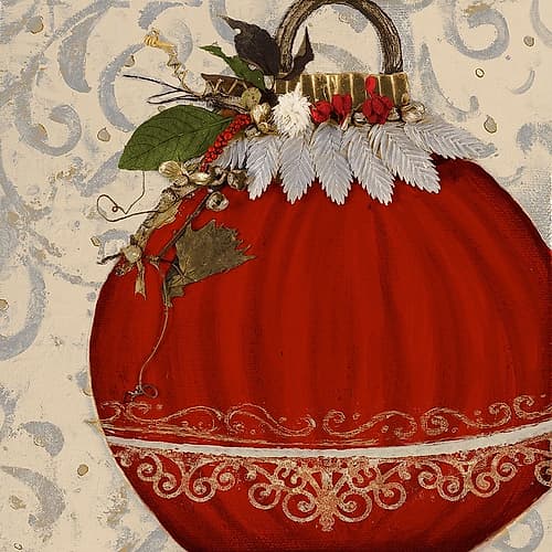 Red Ornament II Holidays Print