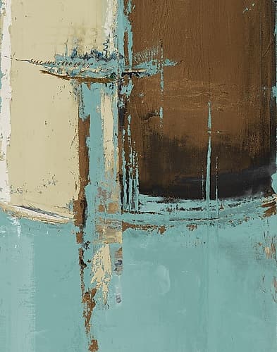 Oxido on Teal I Art Print