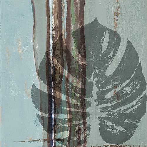 Teal Horizon Leaf I Art Print
