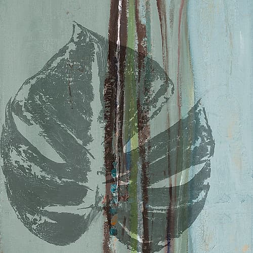 Teal Horizon Leaf II Art Print