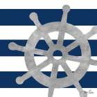 Silver Coastal on Blue Stripe III Art Print