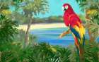 Parrot By The Ocean Art Print