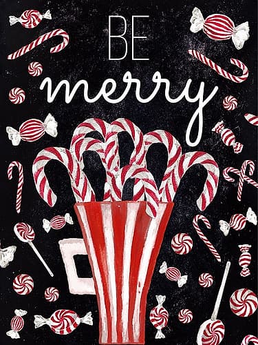 Peppermint Candy Cane Wishes Art Print