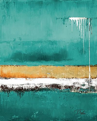 Teal Rain Art Print
