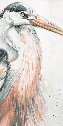 New Orange Heron I Art Print