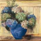 Summer Hydrangea Blue Pot Art Deco Print
