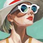 Vacation In Style Teal Art Print