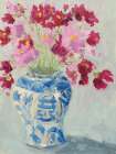 Cosmos in Chinoiserie Vase Art Print