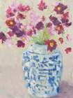 Cosmos in Chinoiserie Pot Art Print