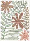 Fern and Flower Lines Art Print