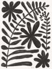 Fern and Flower Black Art Print