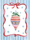 Christmas Bows I Blue Stripes Art Print