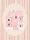 Gingerbread Dream House I Pink Oval Art Print