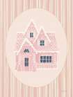 Gingerbread Dream House II Pink Oval Art Print