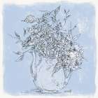 Bouquet in Pitcher Sketch Art Print