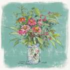 Zinnias in Glass Jar Art Print