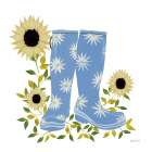 Boots with Sunflowers Art Print