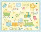 Toys and Hugs I Blue Art Print