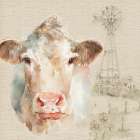 Farm Friends II on Burlap Art Print