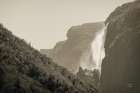 Western Brook Pond Falls Sepia Art Print