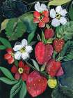Strawberries on Black Art Print